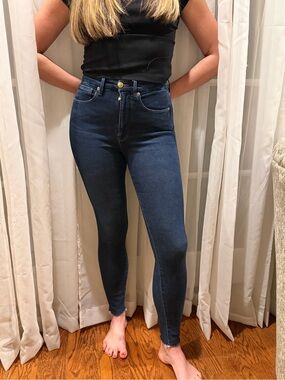Good American Dark Blue High-Rise Skinny Jeans